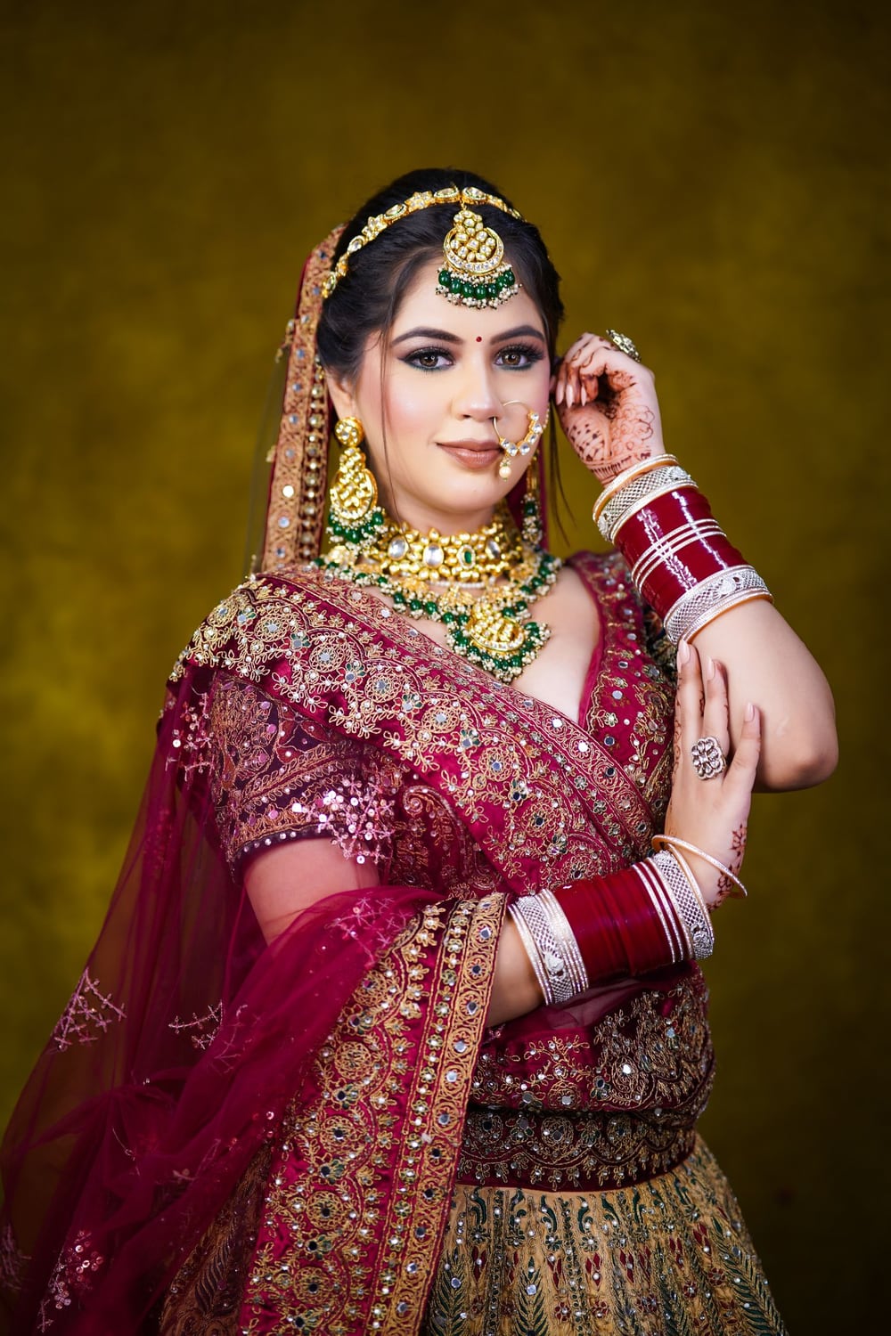 Rajasthani bride wearing bangles